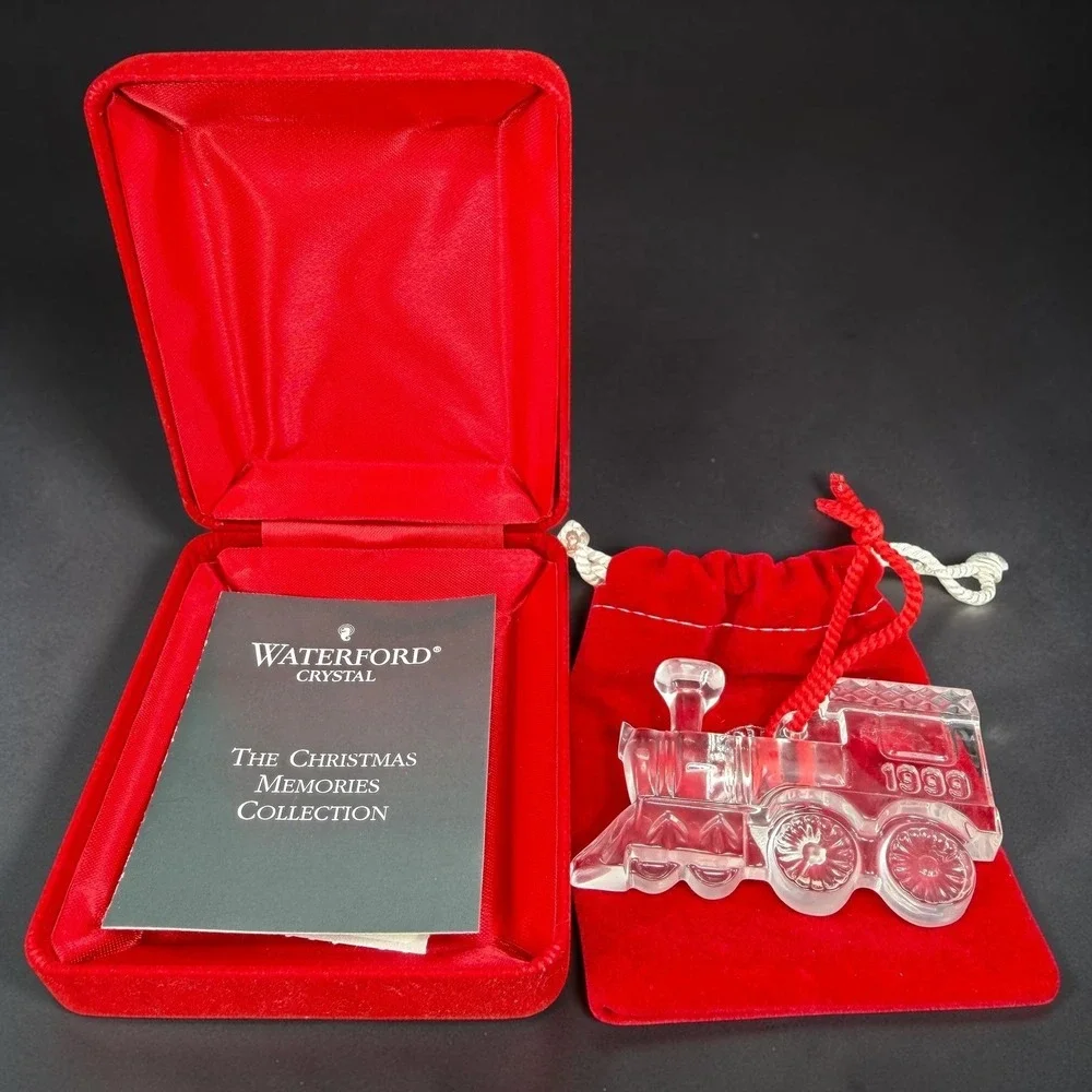 Waterford Crystal 1999 Train Ornament Christmas Memories 8th Edition New Box‎